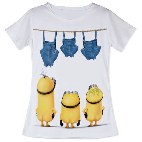 Novelty Despicable Me Minion D Women T Shirt Funny Printed Sexy Female