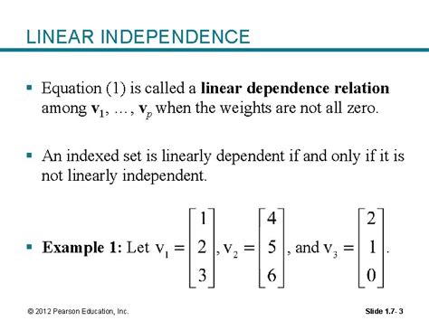 1 Linear Equations In Linear Algebra LINEAR INDEPENDENCE