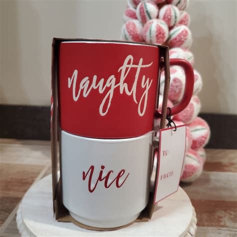 Peppermint And Pine Holiday Naughty And Nice Mug Setnwt Poshmark