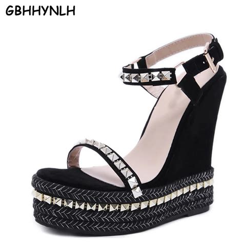 Gbhhynlh Rivet Sandals Wedges Shoes Platform Sandals High Heels Wedding