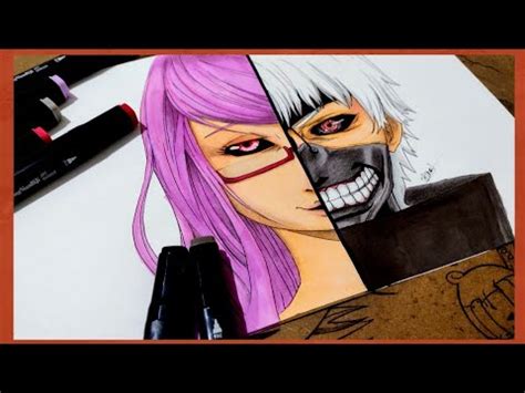 Speed Drawing Kamishiro Rize Kaneki Ken Tokyo Ghoul Youtube