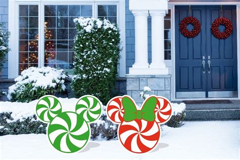 Mickey And Minnie Christmas Ears Cutout And Yard Sign Etsy