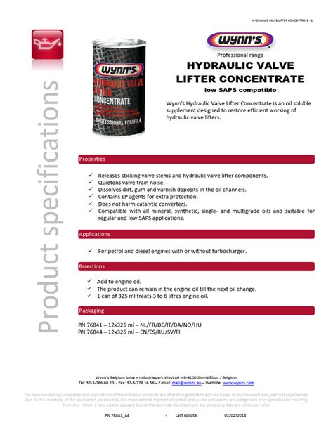 Wynns Pdf Motor Oil Oil