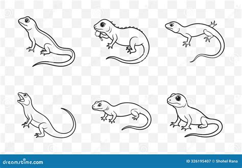 Lizard Line Art Vector Set Collection Of Intricate And Unique Designs