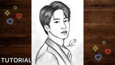 How To Draw BTS Jin Step By Step Tutorial Pencil Drawing Artholic