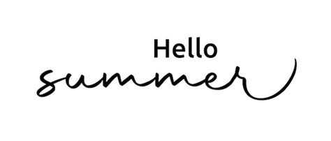 Premium Vector Hello Summer Phrase Lettering With White Background