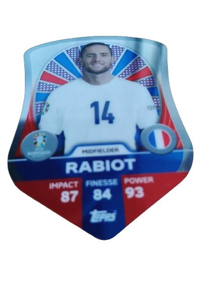 EURO 2024 TOPPS MATCH ATTAX CHROME PRO ELITE SHIELD SC 3 ADRIEN RABIOT