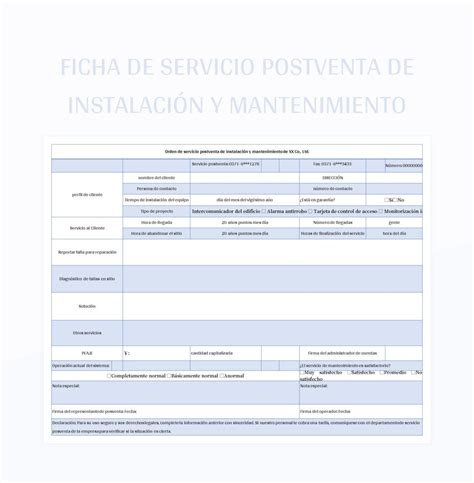 Plantillas Formulario De Mantenimiento Para Hojas De C Lculo De Google