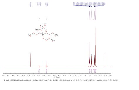 1 1 1 Trifluoro 2 Tributyltin Propene 156628 75 0 1H NMR