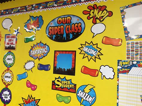 Superhero Bulletin Board Display Set Superhero Classroom Decorations