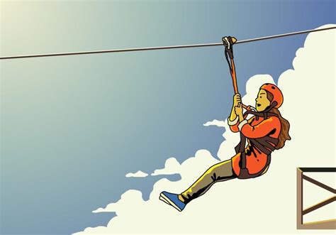 Young Female Zipline Rider 129536 Vector Art At Vecteezy