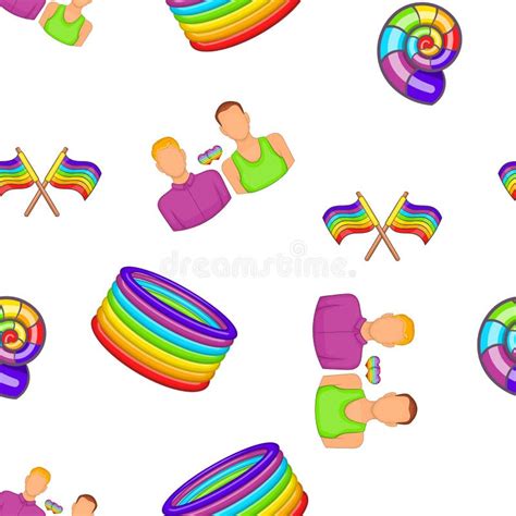 Gay Couple Symbols In Rainbow Colors Pattern Stock Illustration Illustration Of Friend