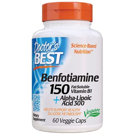 Doctors Best Benfotiamine Plus Alpha Lipoic Acid Mg Vegeratian