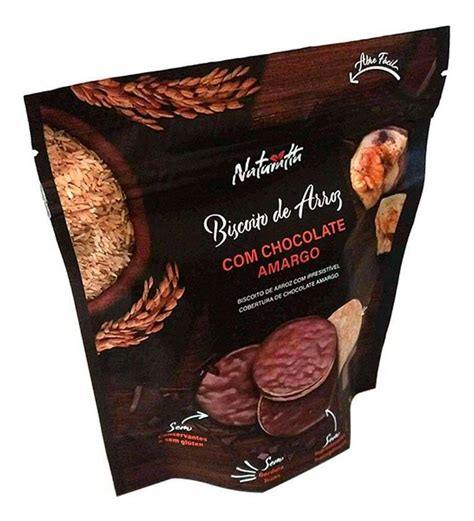 Biscoito De Arroz Chocolate Amargo Sem Glúten 60g Naturatta