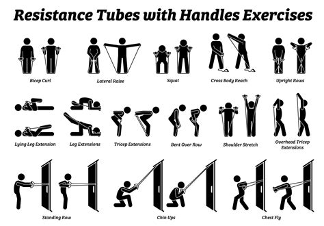 Resistance Tubes With Handles Exercises Exercising Stretch Etsy