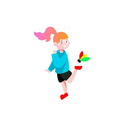 Girl Kicking Clipart Hd PNG, Cartoon Girl Png Kicking Shuttlecock, Sports, Exercise, Kick ...