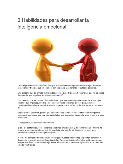 Pdf 3 Habilidades Para Desarrollar La Inteligencia Emocional