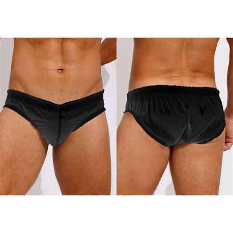 Men S Shiny Bikini Swimwear Low Rise Elastic Briefs Bulge Pouch Underwear Trunks EBay
