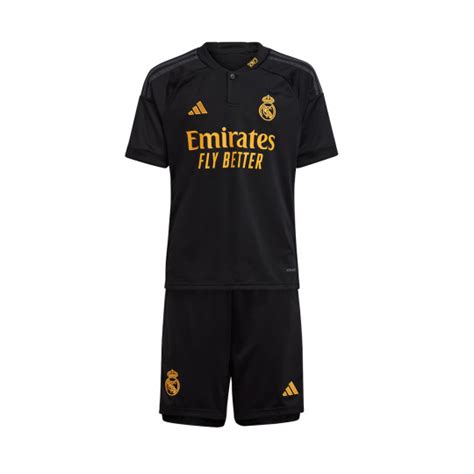 Conjunto Adidas Real Madrid Cf Tercera Equipación 2023 2024 Niño Black