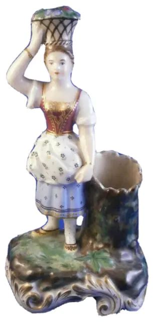 Antique Thc Vienna Porcelain Figural Spill Vase Figurine Porzellan