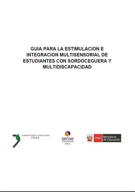 Gu A Para La Estimulaci N E Integraci N Multisensorial De Estudiantes