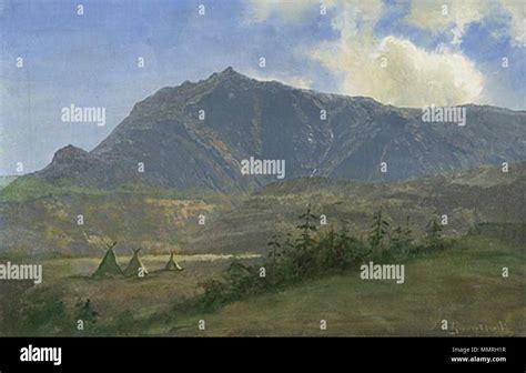 English: Indian Encampment (Indian Camp in the Mountains) . 19th century. Bierstadt, Albert ...