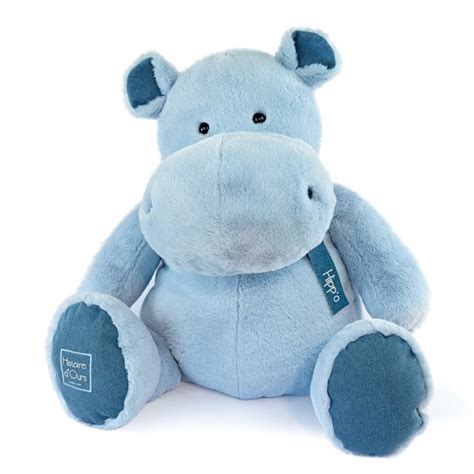 Grande Peluche Hippopotame Bleu