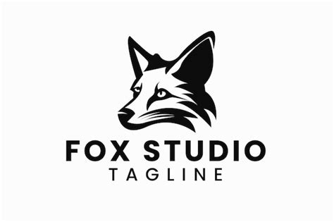 premium vector black fox logo minimal fox logo fox logo black white