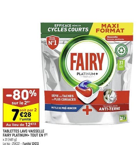 Promo Tablettes Lave Vaisselle Fairy Platinum Tout En Chez Leader Price