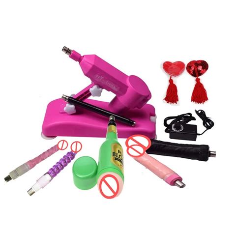 7 Sex Machine Attachments Updated Version Masturbation Pink Pumping Gun Water Injection