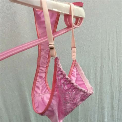 Sissy Panties Men Thong Lace Ruffles Pouch Tanga Embroidery Men Lingerie Panties For Men Lace