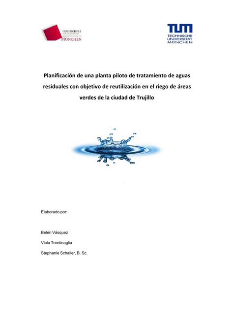 PDF Planificación de Una Planta Piloto de Tratamiento de Aguas