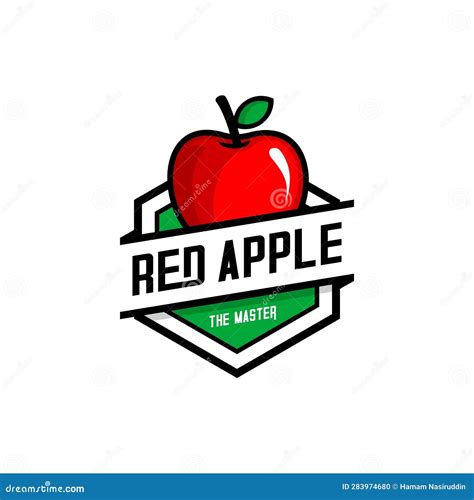 Logotipo de manzana roja ilustración del vector Ilustración de