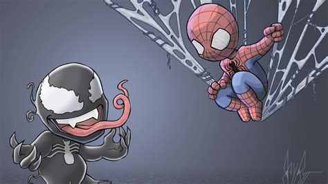 Chibi Spidey And Venom Wallpaperhd Superheroes Wallpapers4k