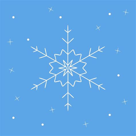 Snowflake Winter Design Element Flat Vector Illustration