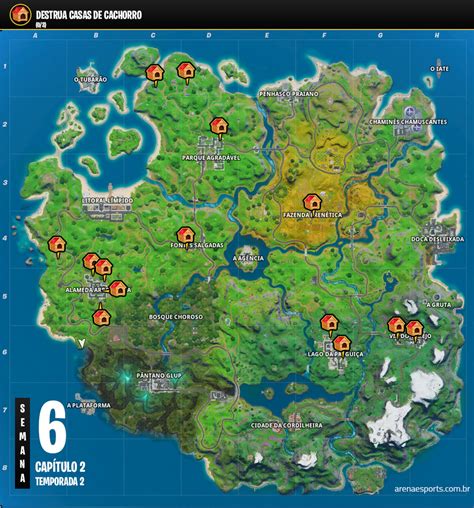 Localização Das Casas De Cachorro No Fortnite