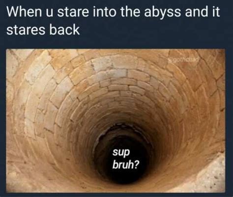 When You Stare Into The Abyss And It Stares Back #funny #meme | Scary funny, Funny pictures ...