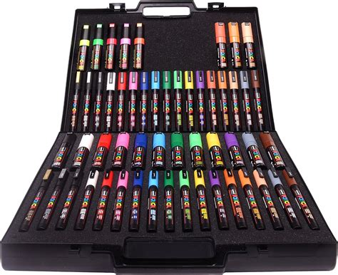 Posca 153544860 Marker With Assorted Nibs Colours Pack Of 54 Uk Home And Kitchen