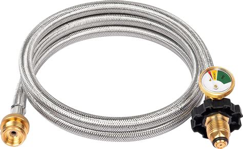 SHINESTAR 5FT POL Stainless Braided Propane Hose Adapter With Propane