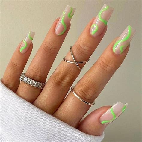 30 Green Nail Designs That Will Make A Statement Green Acrylic Nails Green Nails Acrylic