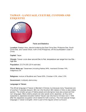 Fillable Online Taiwan Language Culture Customs And Fax Email Print