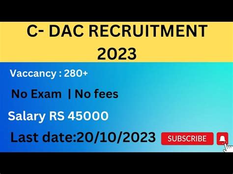 C Dac Recruitment Vaccancy No Exam No Fees Salary Rs