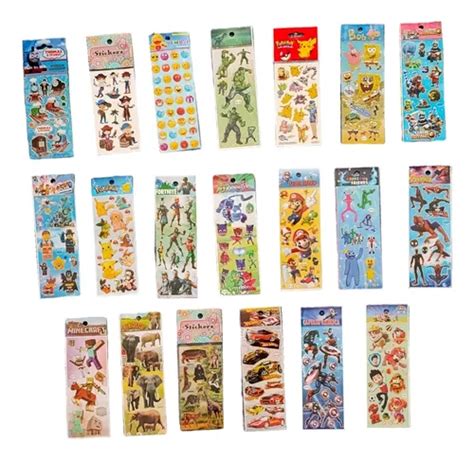 Stickers Infantiles Personajes X 20 Planchas Souvenir Calco En Venta En