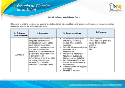 Matriz Enfoques Metodol Gicos Fase Matriz Enfoques