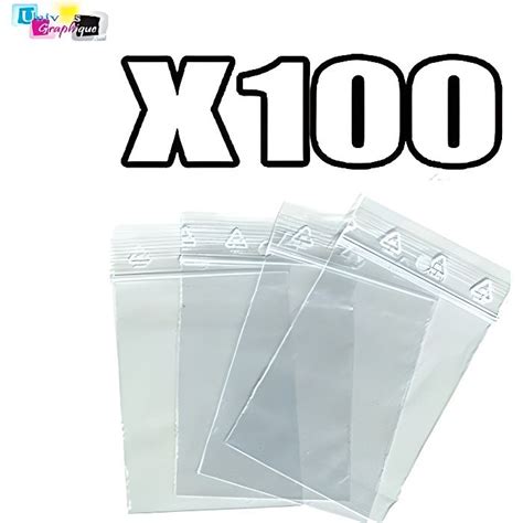 Lot De Sachets X Mm Fermeture Zip Transparent Sachet