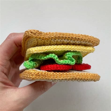 Crochet Sandwich Crochet Play Food Pretend Food Amigurumi Etsy