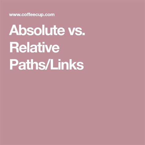 Absolute Vs Relative Paths Links Paths