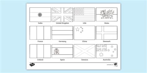 FREE Flags Of The World Colouring Page Colouring Sheets