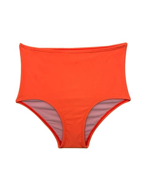 Calzon De Bikini Pin Up Clasico Coral Samia Cl Tama O S Color Naranja