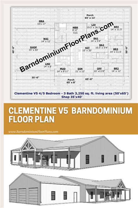 Clementine 50×100 Barndominium Floor Plan Artofit